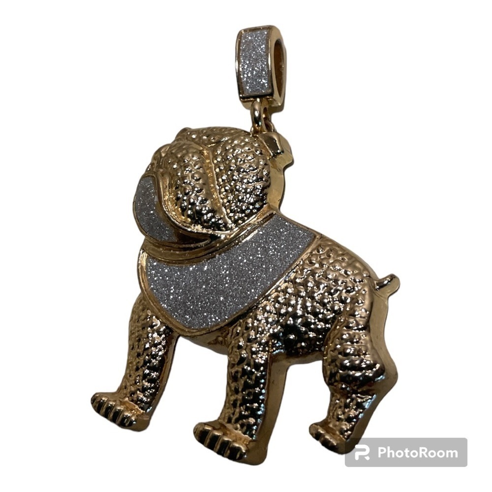Bulldog Charm gold and silver